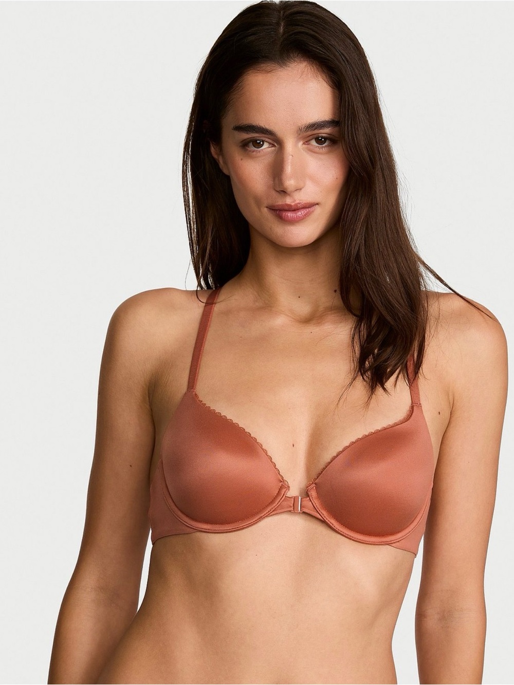 NWT Victoria's Secret Front-Close Demi Bra in Copper Brown. 38DD. Lightly Lined